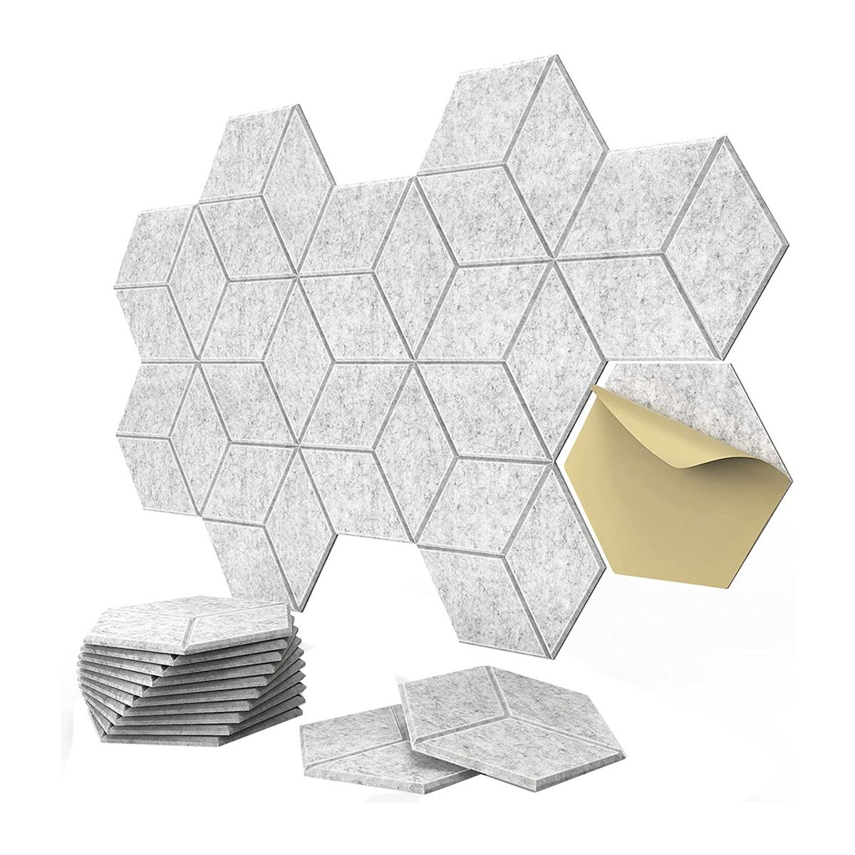 12 Pack Self-Adhesive Y-Lined Acoustic PanelsSound Proof Foam PanelsSound Absorbing Panels for Home & Offices