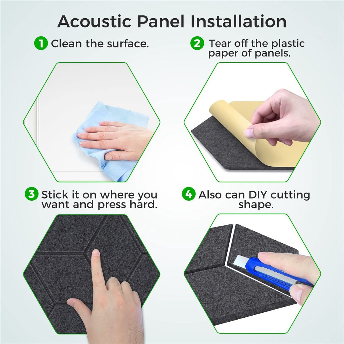 12 Pack Self-Adhesive Y-Lined Acoustic PanelsSound Proof Foam PanelsSound Absorbing Panels for Home & Offices