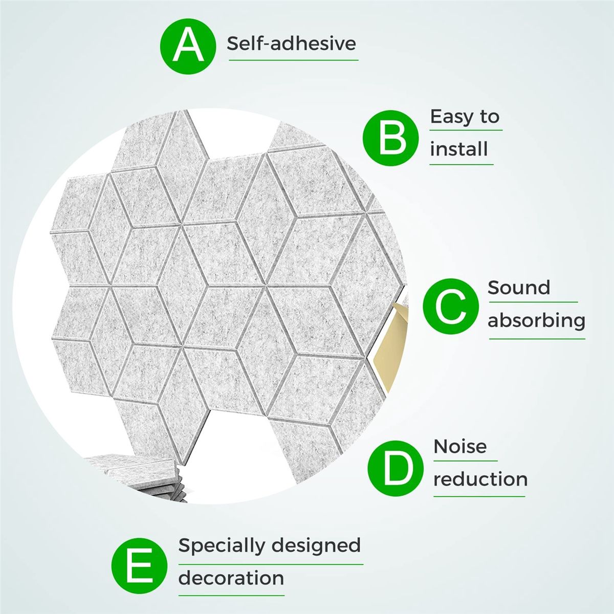 12 Pack Self-Adhesive Y-Lined Acoustic PanelsSound Proof Foam PanelsSound Absorbing Panels for Home & Offices