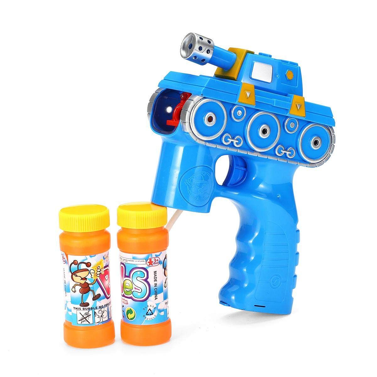 Electric Flashing LED Light-Up Bubble Tool Music Machine Outdoor Kids Toy Gift 189 Tank (blue)