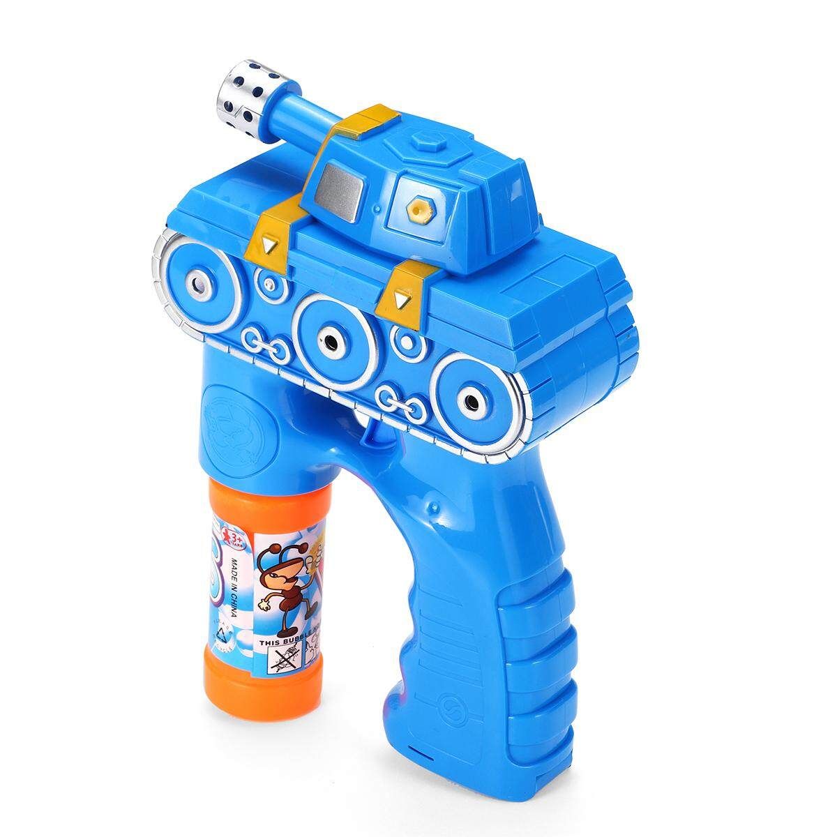 Electric Flashing LED Light-Up Bubble Tool Music Machine Outdoor Kids Toy Gift 189 Tank (blue)