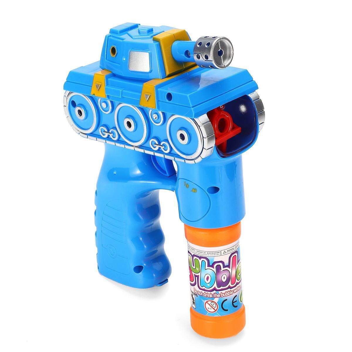 Electric Flashing LED Light-Up Bubble Tool Music Machine Outdoor Kids Toy Gift 189 Tank (blue)