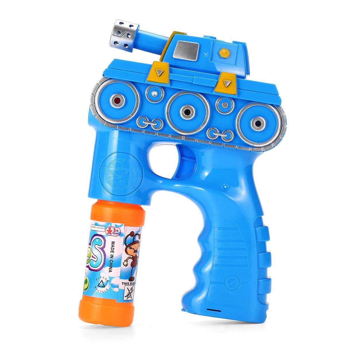Electric Flashing LED Light-Up Bubble Tool Music Machine Outdoor Kids Toy Gift 189 Tank (blue)