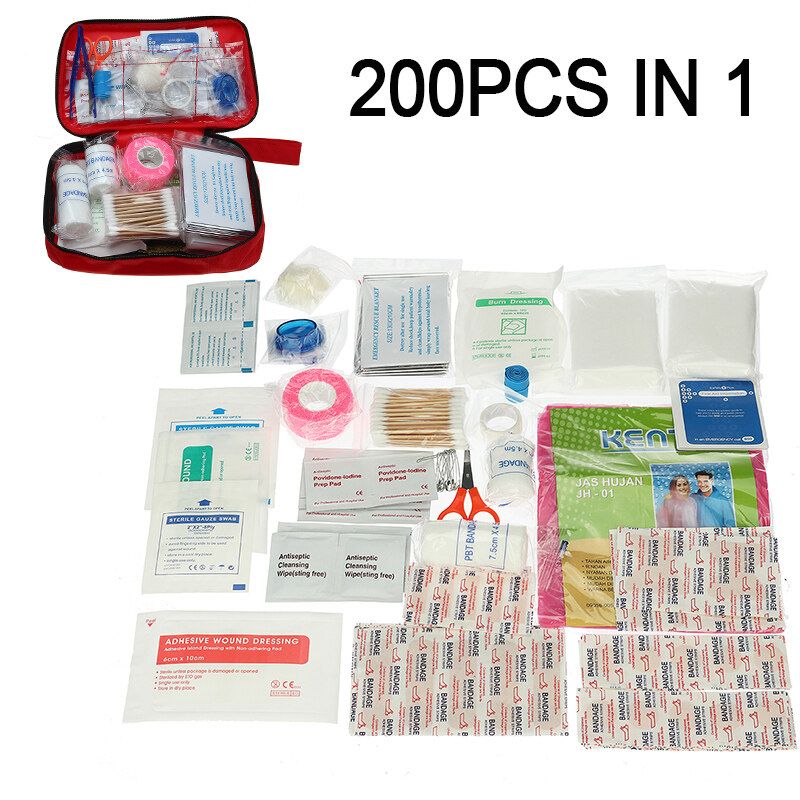 451/200Pcs Outdoor Survival First Aid Kit SOS Emergency For Home Office Car Boat Camping Hiking Travel Or Adventures 200pcs