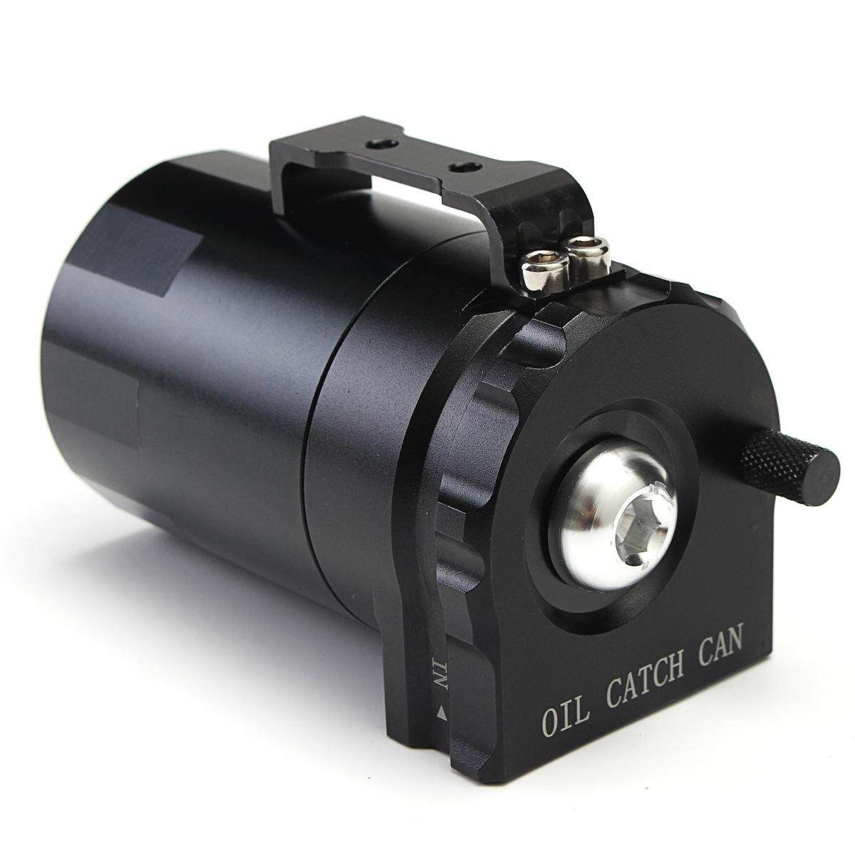 Engine Aluminum Oil Catch Can Reservoir Breather Tank Cylinder Filter Baffled
