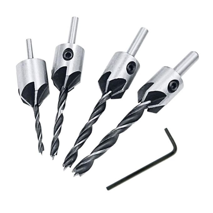 HSS Countersink Drill Bit Set With Chamfer Tool Carpentry Reamer For