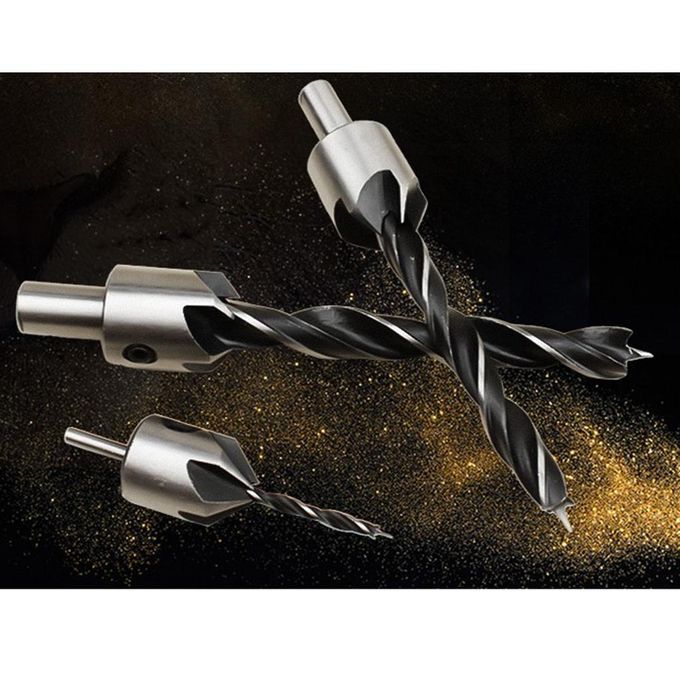 HSS Countersink Drill Bit Set With Chamfer Tool Carpentry Reamer For