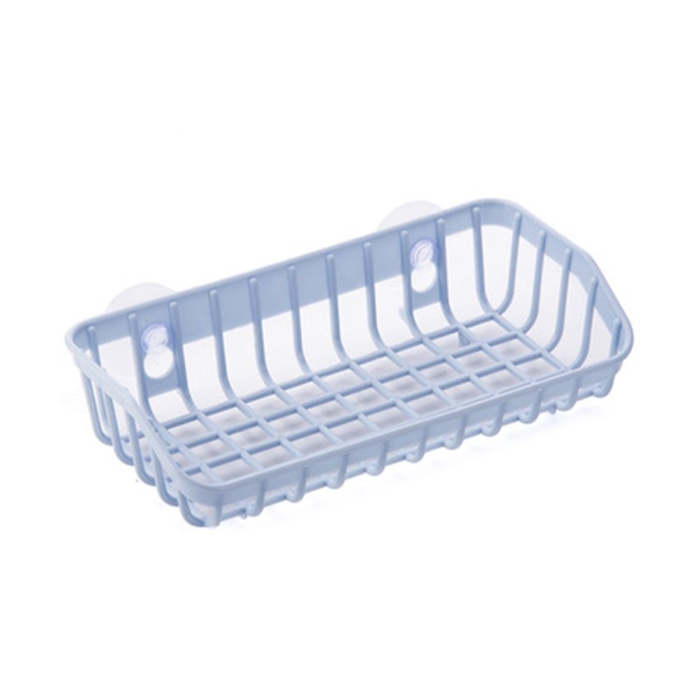Kitchen Gadget Dual Suction Cup Drainage Shelf Dish Sponge Storage Rack Holder-Beige