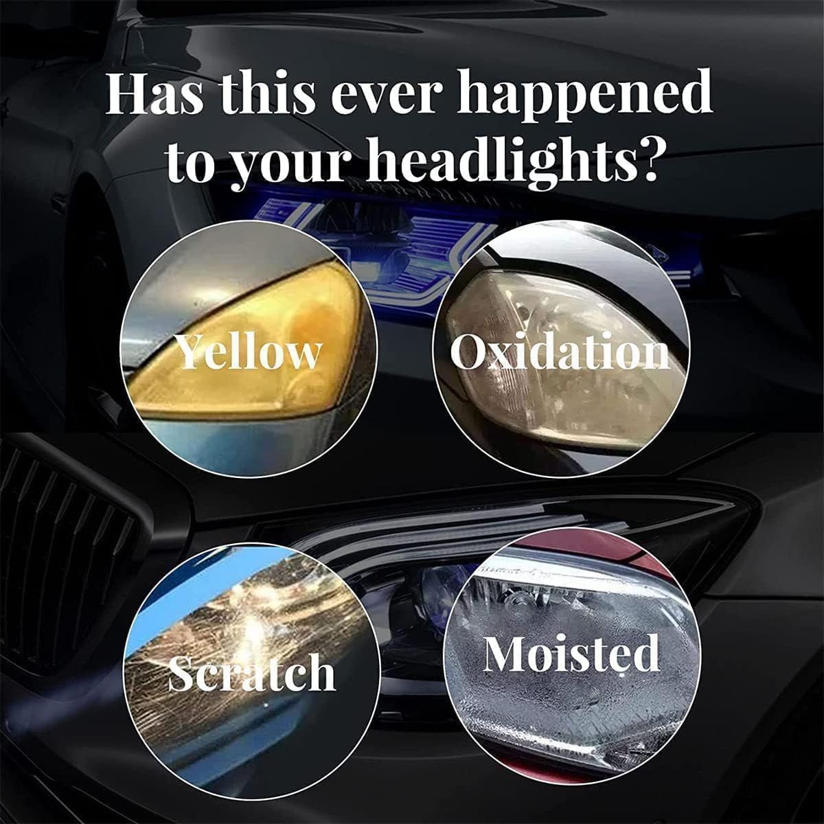 Car Headlight Repair Fluid Polish Cleanser - Restoration Kit