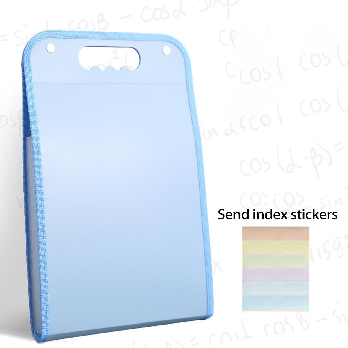 Document Folder File Students Test Paper Accordion File Holder Blue