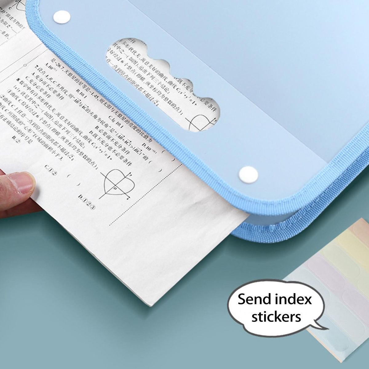 Document Folder File Students Test Paper Accordion File Holder Blue