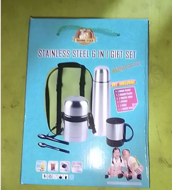 Stainless Steel Food Flask Set - 5 In 1 Set
