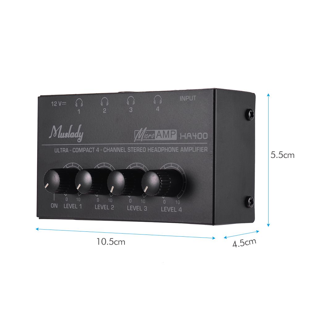 Muslady HA400 Ultra-compact 4 Channels Mini Audio Stereo