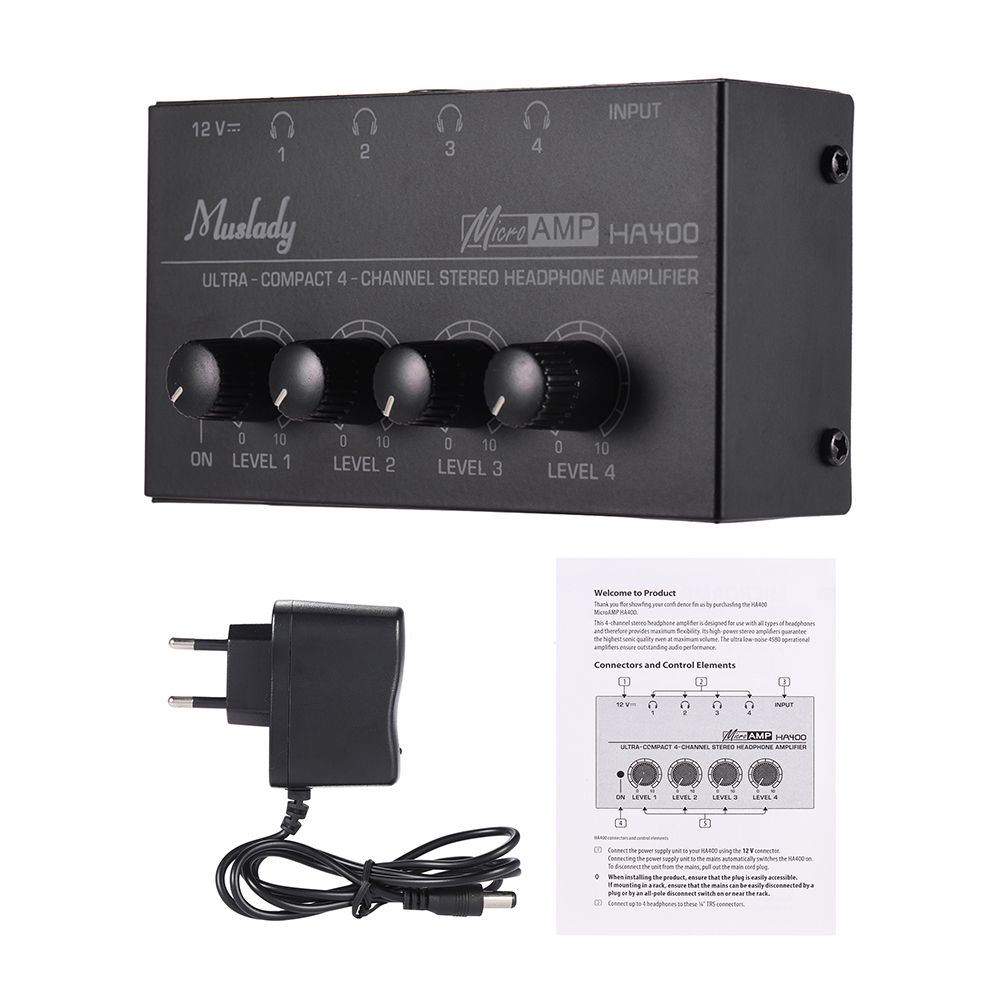 Muslady HA400 Ultra-compact 4 Channels Mini Audio Stereo
