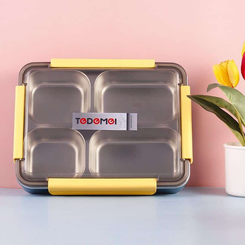 4compartments Stainless Steel Food Box - LARGE