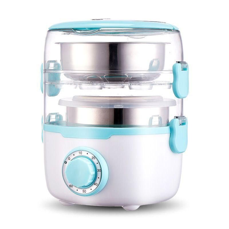SANUME Portable Stainless Steel Lunch Box 2 Layers-Blue