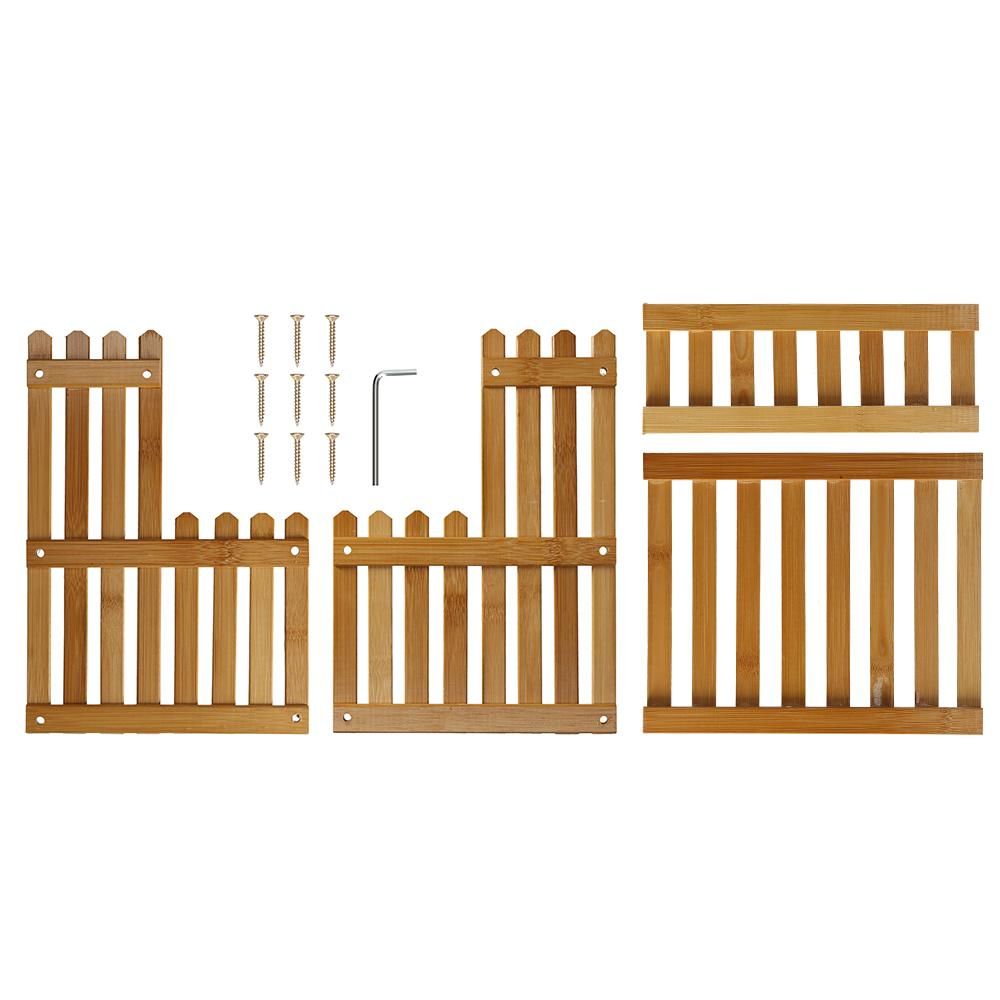 Countertop Bamboo Plant Shelf Bamboo Flower Pot Stand Balcony Flower Rack Cabinet Organizer Multi-Function DIY Desktop Storage Rack for Living Room Bedroom Kids Room