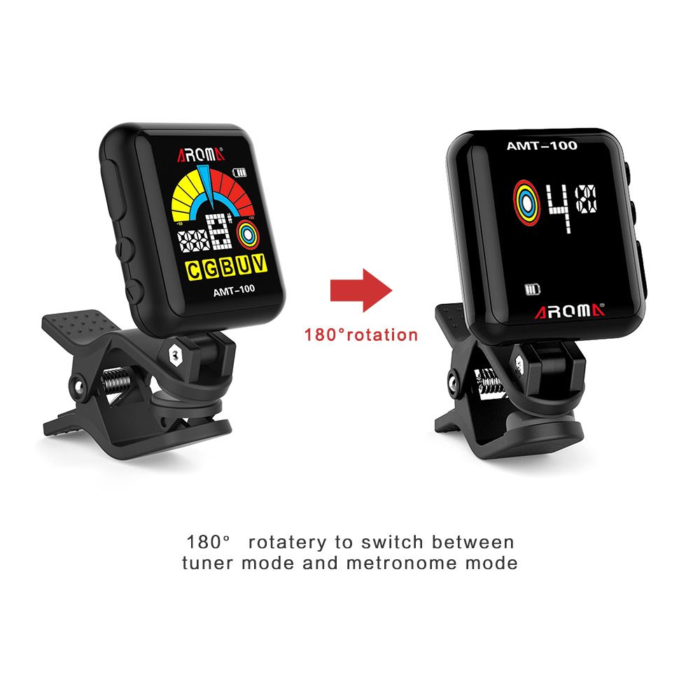 2 In 1 Rechargeable Rotatable Clip-on Electronic Tuner