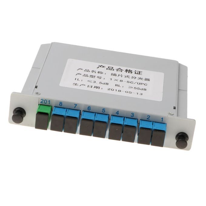 1 To 8 SC-UPC Connector Inserted PLC Fiber Optic Optical Splitter