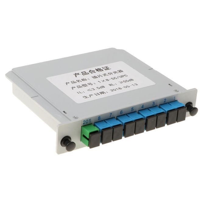 1 To 8 SC-UPC Connector Inserted PLC Fiber Optic Optical Splitter