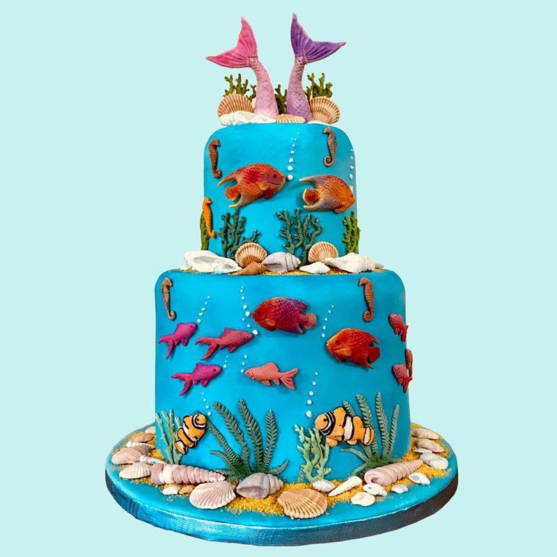 2 PCS Fondant Chocolate Dry Pes Fish Model Marine Animal Silicone Mould(Pink 50-1138)