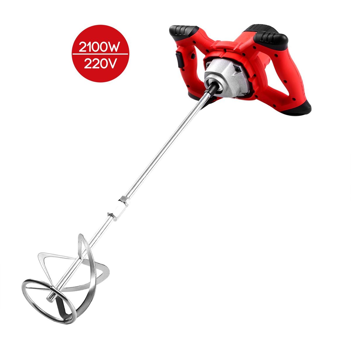 2100W Electric Cement Mixer Stirrer 6-Speed Handheld Concrete Mixer for Mortars Paint Mud Grout 800rpm EU Plug