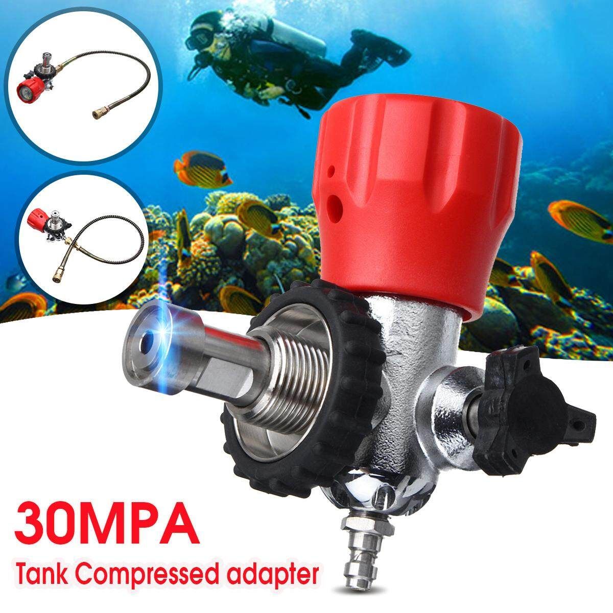 30MPA Stainless Steel Tank Compressed Adapter With Hose For Carbon Fibre Bottles+1.1L 4500PSI Carbon Fiber Breathing Air Cylinder Tank For Diving Scuba