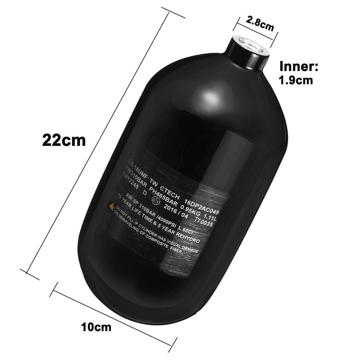 30MPA Stainless Steel Tank Compressed Adapter With Hose For Carbon Fibre Bottles+1.1L 4500PSI Carbon Fiber Breathing Air Cylinder Tank For Diving Scuba