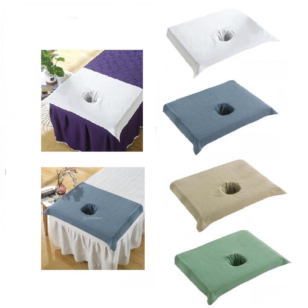 4 Pieces  Half Massage Table Sheet Beauty  Hole Towel