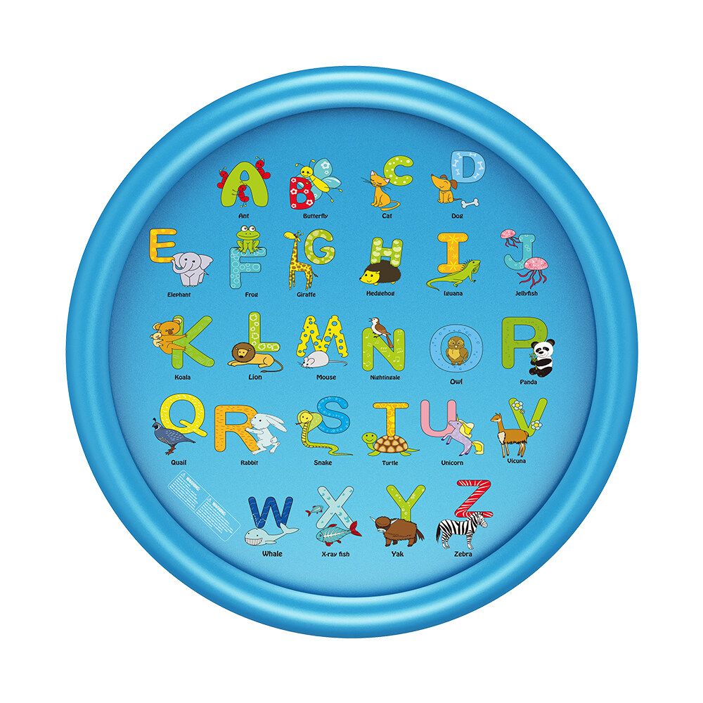 Wevon Splash Playing Pad 67" Sprinkle Play Mat Sprinkler Pad For Kids Sprinkler Pool For Children Outdoor Water Toys Learning Educational Wading Pool For Toddlers Boys Girls Roundness