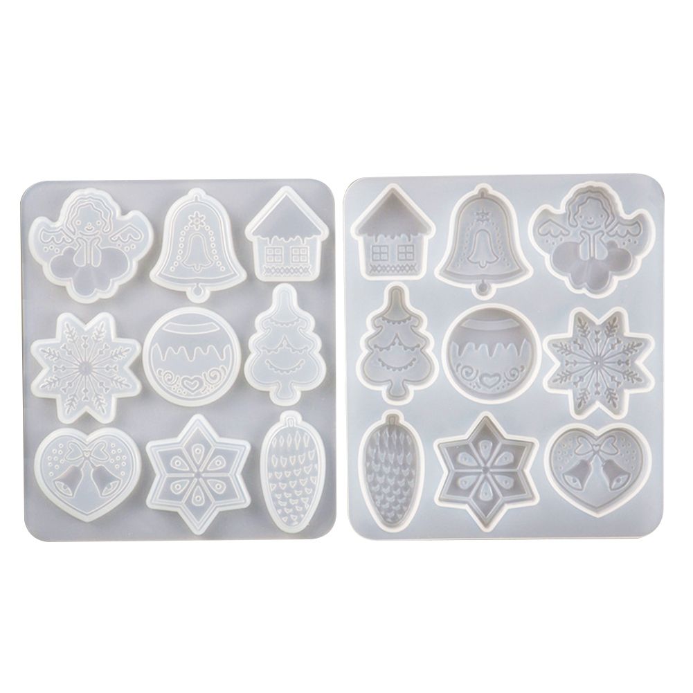 Christmas Tree Snowflake Elk Keychain Resin Mould-White
