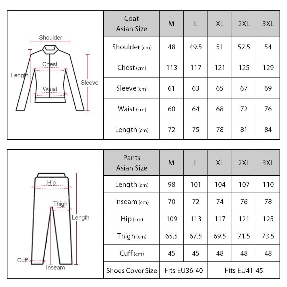 Waterproof Rain Coat Pants Set with Invisible Shoes Cover Rainproof Suit for Mortorcycling Cycling Fishing Camping