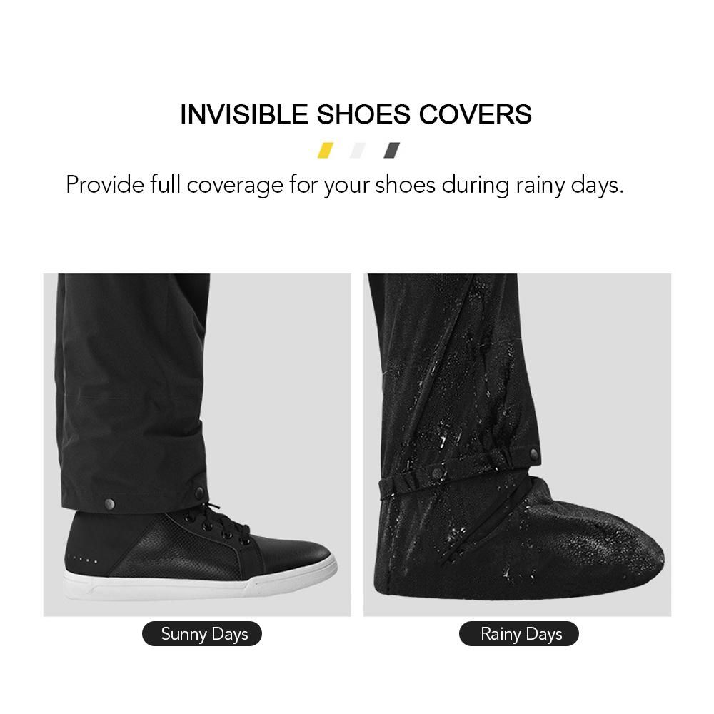 Waterproof Rain Coat Pants Set with Invisible Shoes Cover Rainproof Suit for Mortorcycling Cycling Fishing Camping