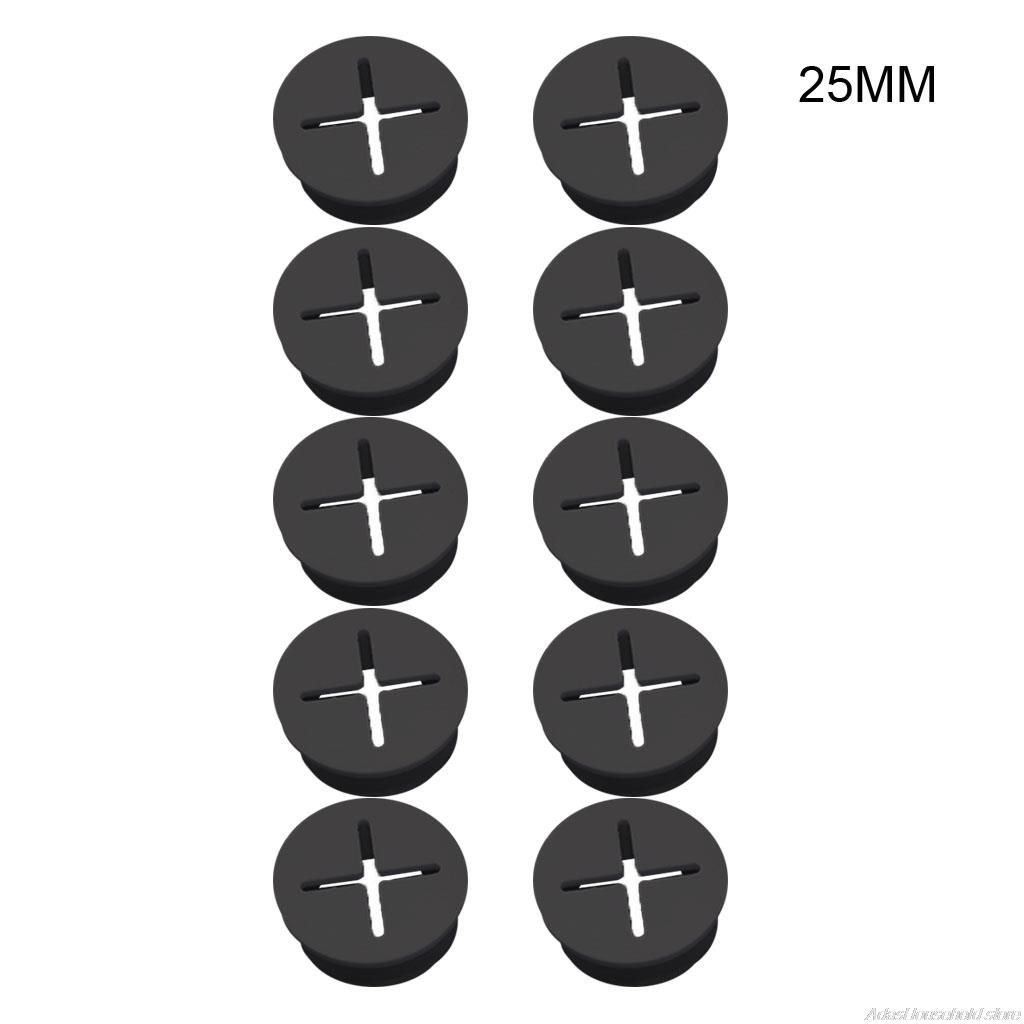 10 Pcs Flexible Desk Rubber Grommet Wire Cable Hole Cover
