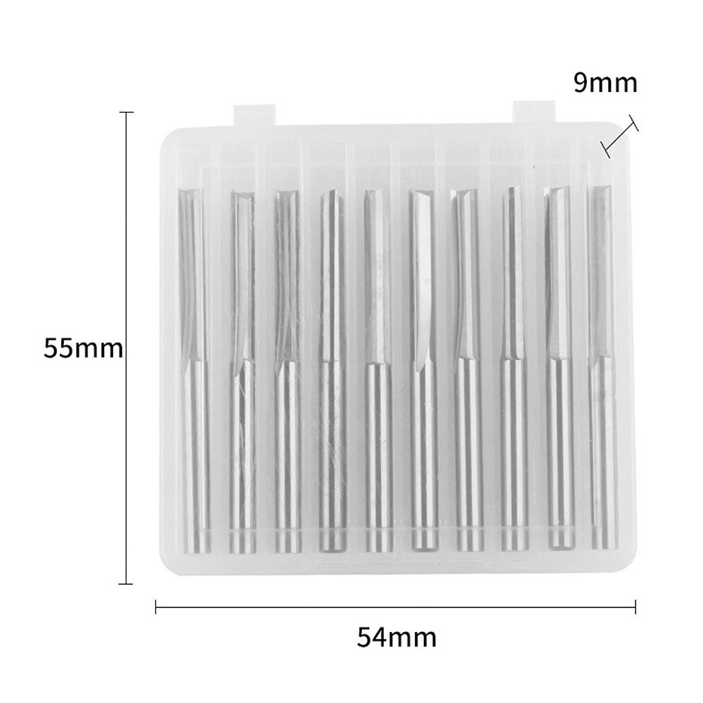 10PCS Double Flutes Straight Bits 3.175*20 C-N-C Router