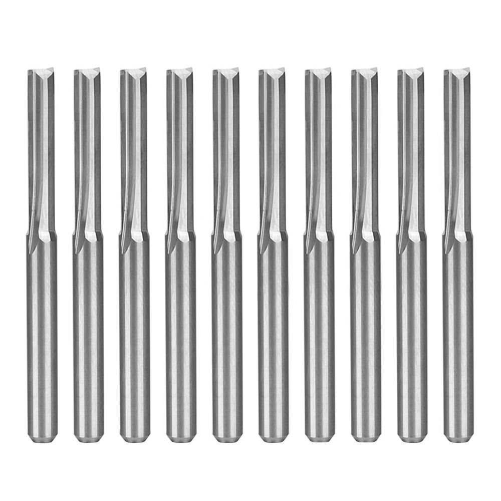 10PCS Double Flutes Straight Bits 3.175*20 C-N-C Router