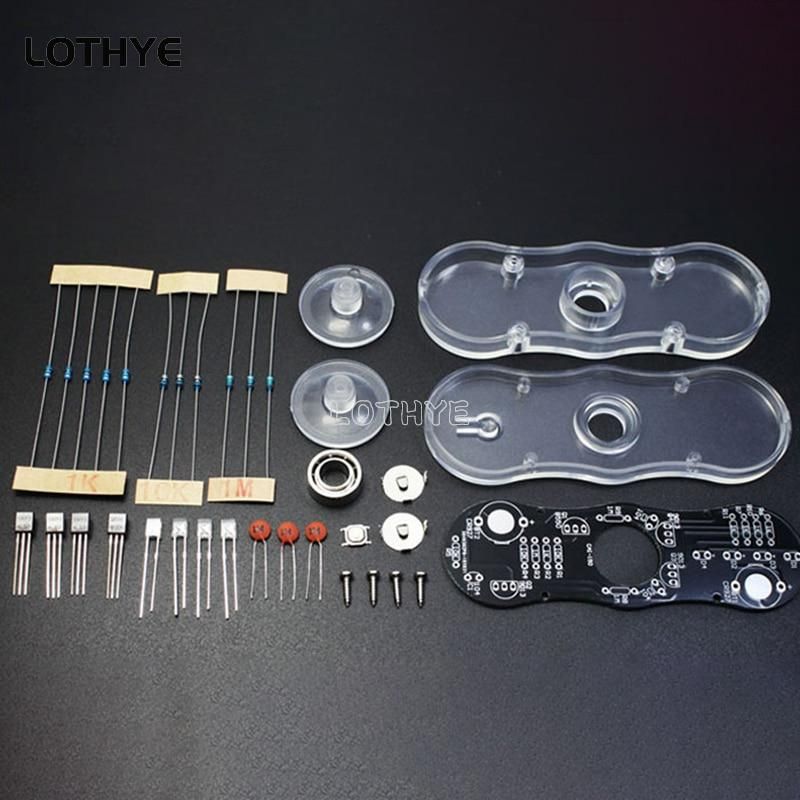 Electronic DIY Kit POV Rotate Fingertip Gyro DIY Soldering Kit Colorful Diode Electronic Training Set Fidget Spinner SMD Welding