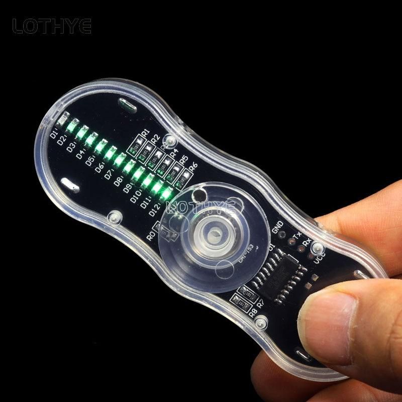 Electronic DIY Kit POV Rotate Fingertip Gyro DIY Soldering Kit Colorful Diode Electronic Training Set Fidget Spinner SMD Welding