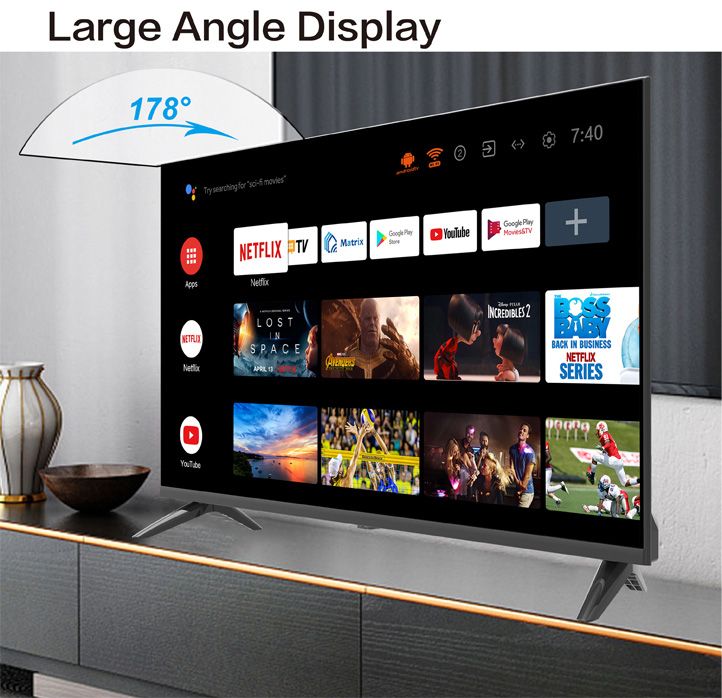 32'' Inch Frameless Android Smart HD LED TV - Black