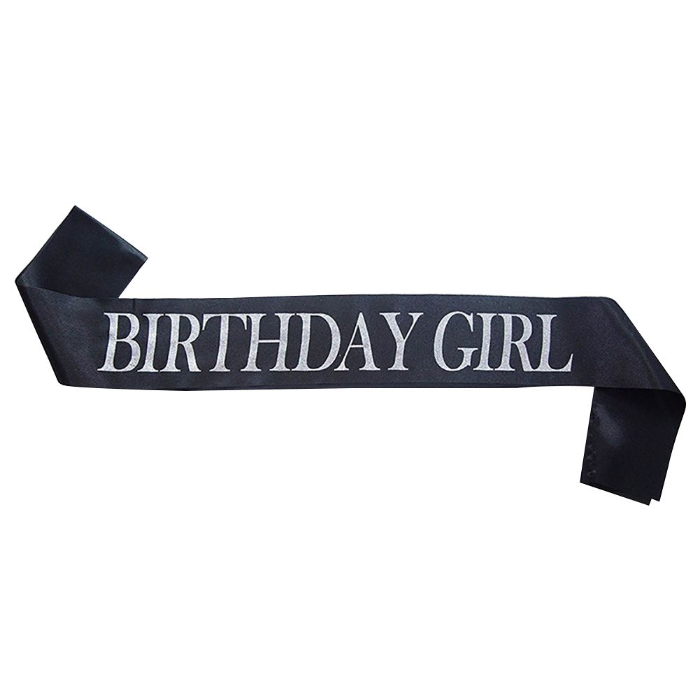 Birthday Girl Letter Printed Sash Shoulder Strap Belt-Black