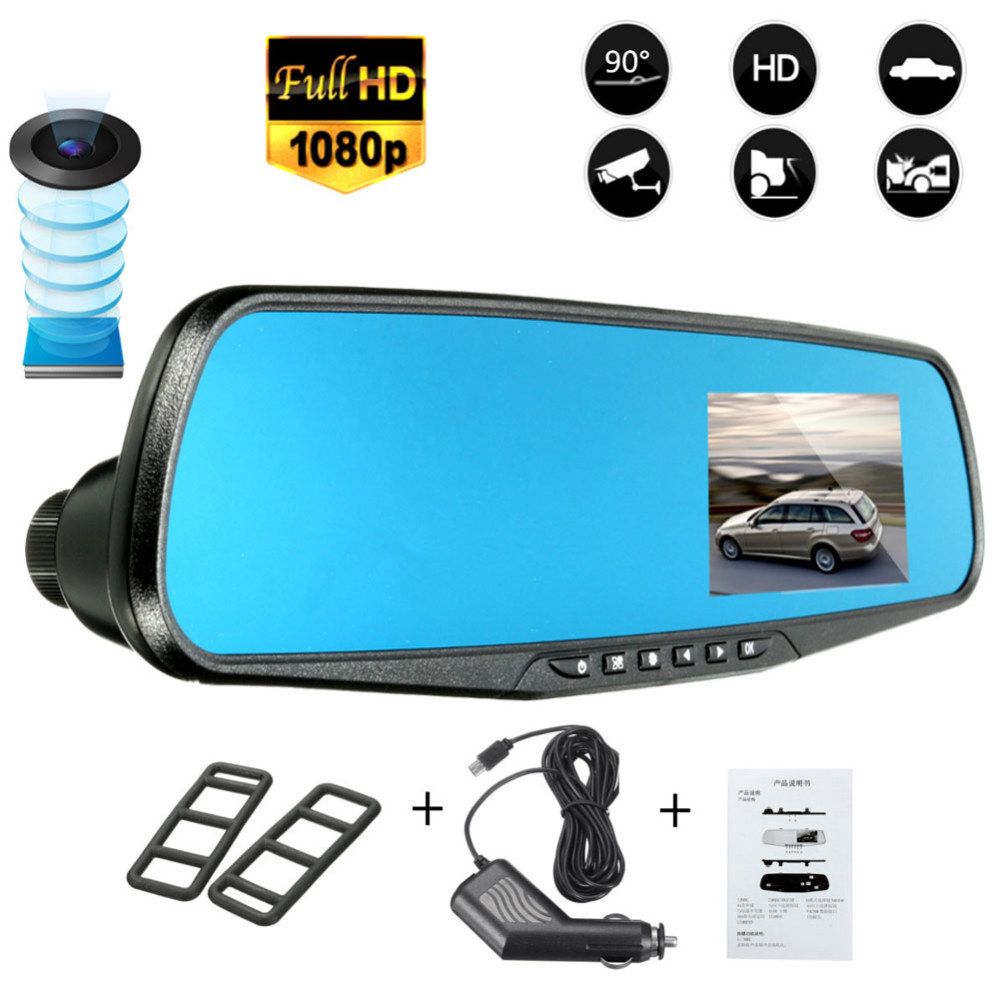 Car Dash DVR Camera 1080P Cam Video Rearview Mirror