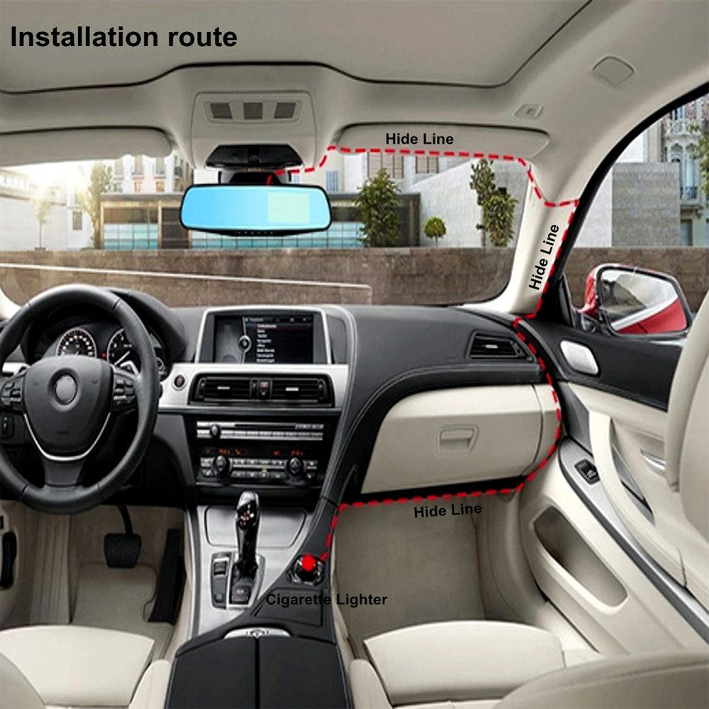 Car Dash DVR Camera 1080P Cam Video Rearview Mirror
