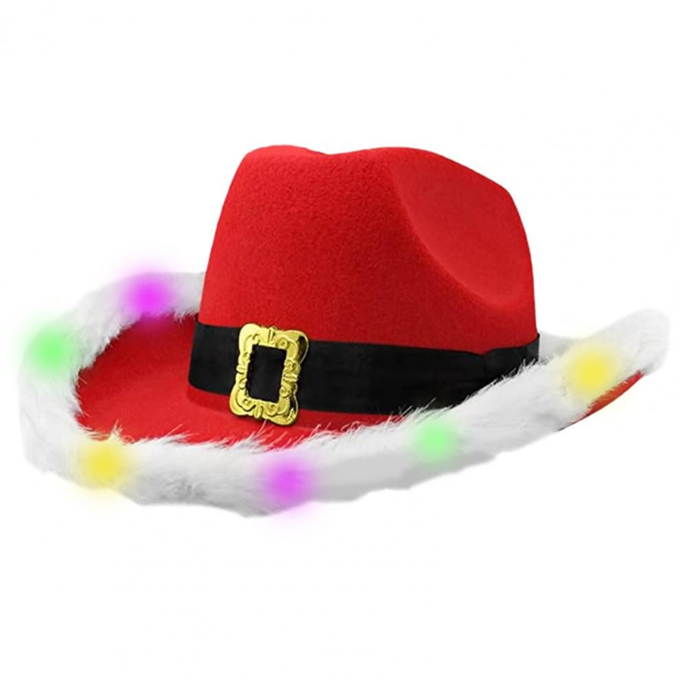 Christmas Claus Cowboy Caps Portable Western Cowgirl Hat JIN