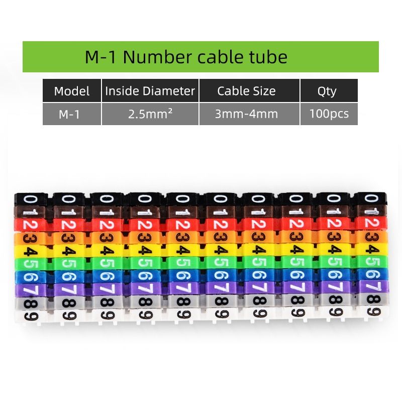 100150PCS Plastic Cable Marking Label Color Digital Number