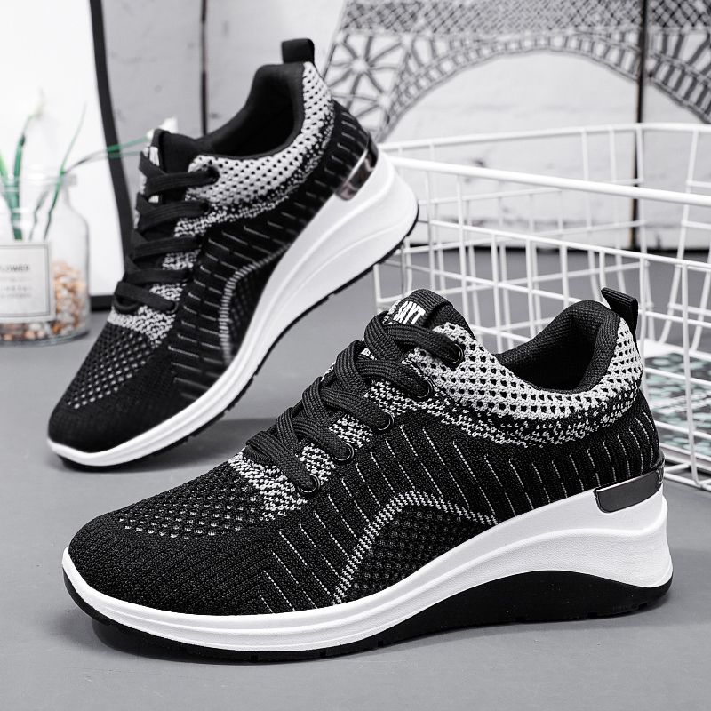 2022 Womens Casual Thick Bottom Shoes Running Sneakers - Black