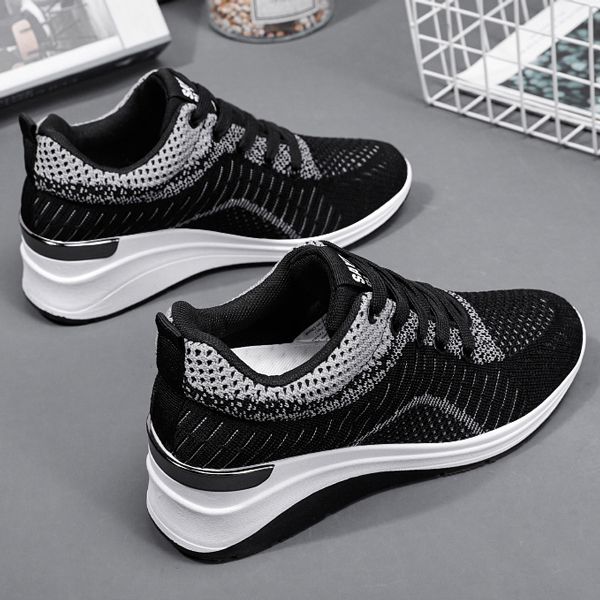 2022 Womens Casual Thick Bottom Shoes Running Sneakers - Black