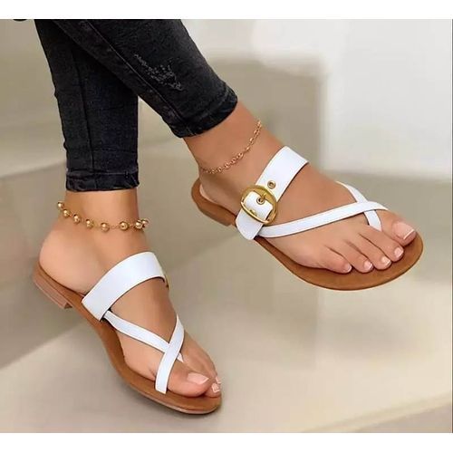 Ladies Casual Slippers-White