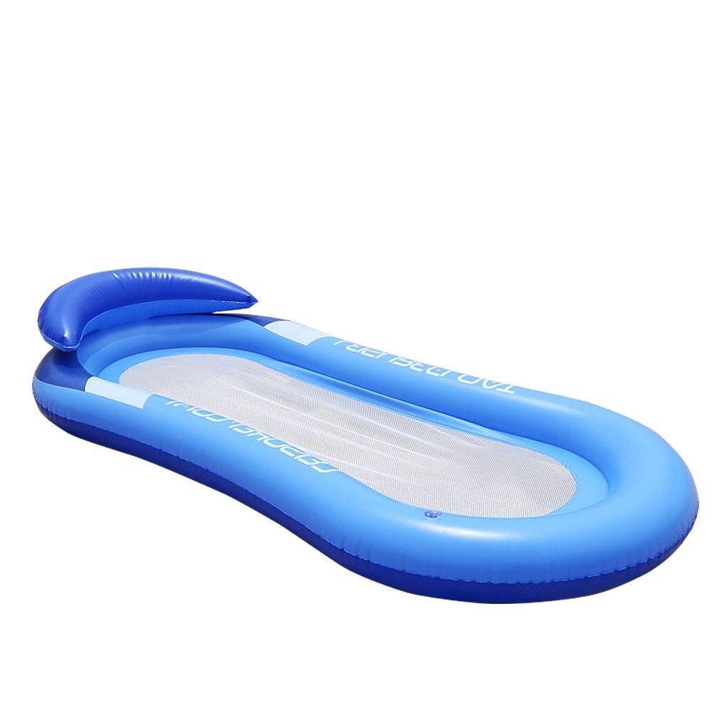 Adult Floating RowLounge Chair Water Toy Inflatable Bed With Armrest Hammock Back, Size: 160 X 90cm(Noble Red)