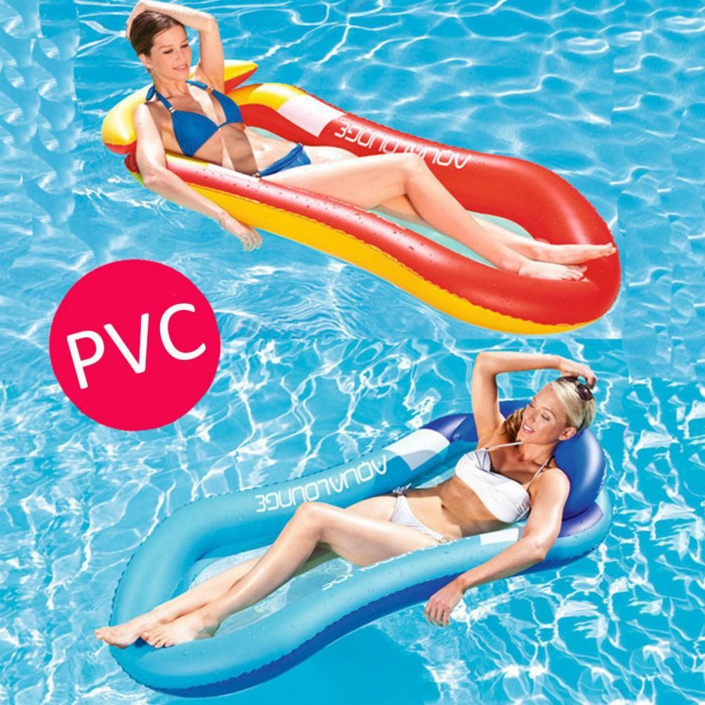 Adult Floating RowLounge Chair Water Toy Inflatable Bed With Armrest Hammock Back, Size: 160 X 90cm(Noble Red)