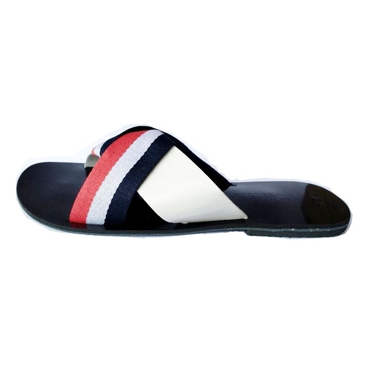 Contrast Striped Ladies Flat Slippers - Multicolour